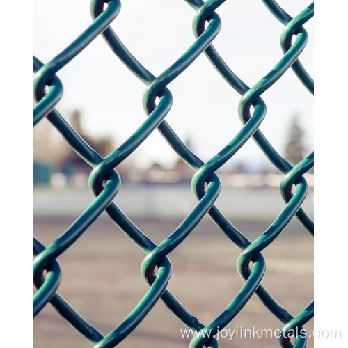 green and black coated chain link mesh